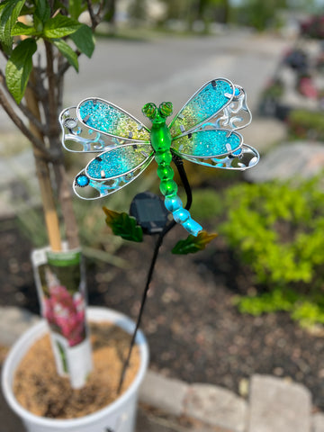 37” x 9” Solar dragonfly on spring